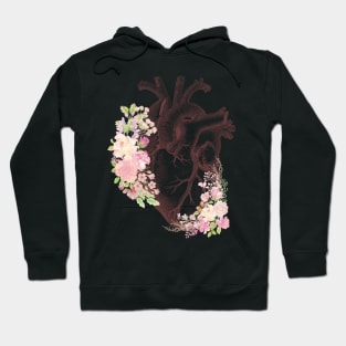 Floral anatomical heart Hoodie